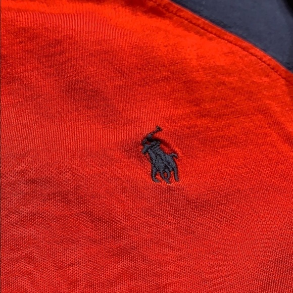Polo Ralph Lauren Long Sleeve Baseball T Shirt color block red blue tee - Picture 2 of 6